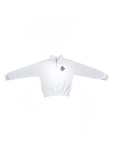 STREET DEALER CROPPED SWEATSHIRT WHITE