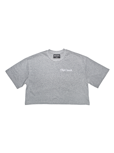 STREET DEALER CROPPED T-SHIRT GREY