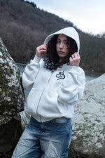 STREET DEALER GRAFFITI ZIP HOODIE WHITE