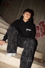 STREET DEALER SPIDER WEB HOODIE BLACK