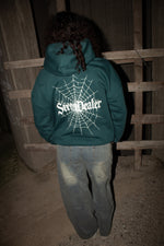 STREET DEALER SPIDER WEB HOODIE PETROL GREEN
