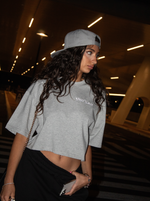 STREET DEALER CROPPED T-SHIRT GREY