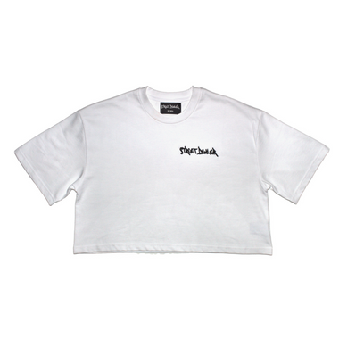 STREET DEALER CROPPED T-SHIRT WHITE